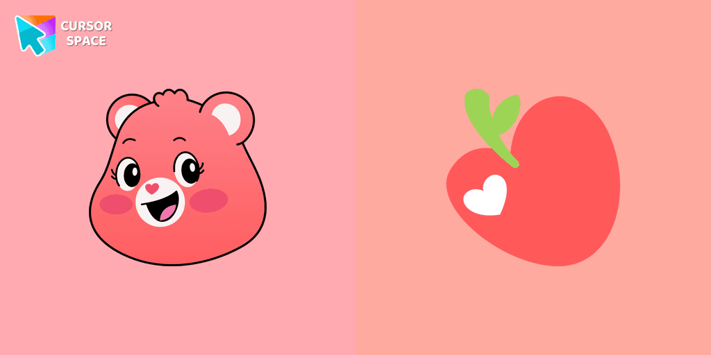 Smart Heart Bear cursor pack